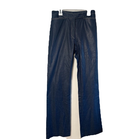 PARASUCO COLLECTION WOMEN HIGH RISE BLUE COATED SHINY STRAIGHT LEGS SIZE 6 - Picture 2 of 8